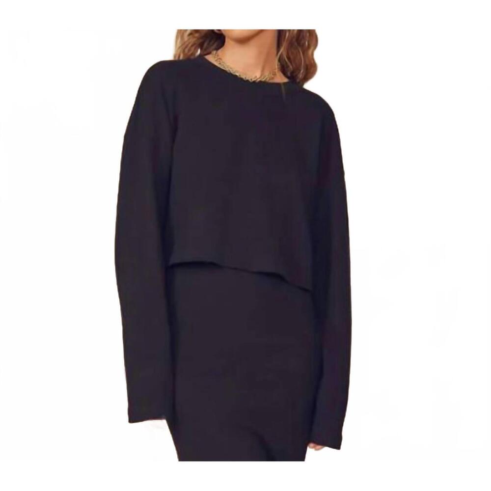 NEW COSSAC basic organic cotton crop wide top in black